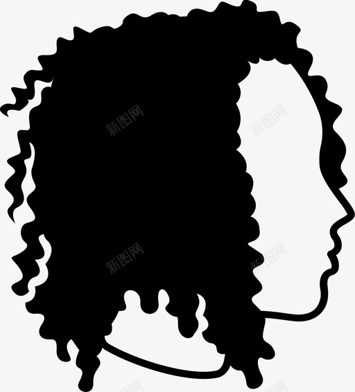 非洲式卷曲扭结图标svg_新图网 https://ixintu.com 卷 卷曲 女士 女性发型 扭结 长 非洲式