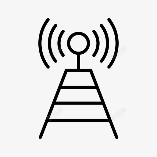 wifi塔科学信号图标svg_新图网 https://ixintu.com wifi塔 信号 技术 科学 科技