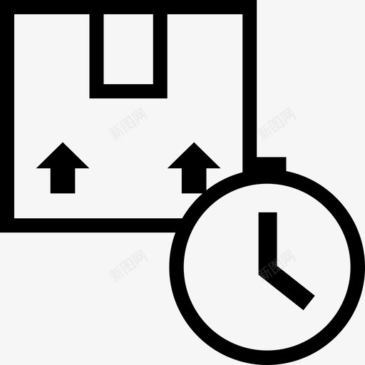 包装时间盒子时钟图标svg_新图网 https://ixintu.com 包装时间 时钟 时间表 盒子 网上购物 送货