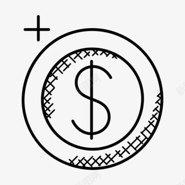 美元硬币现金货币硬币图标图标