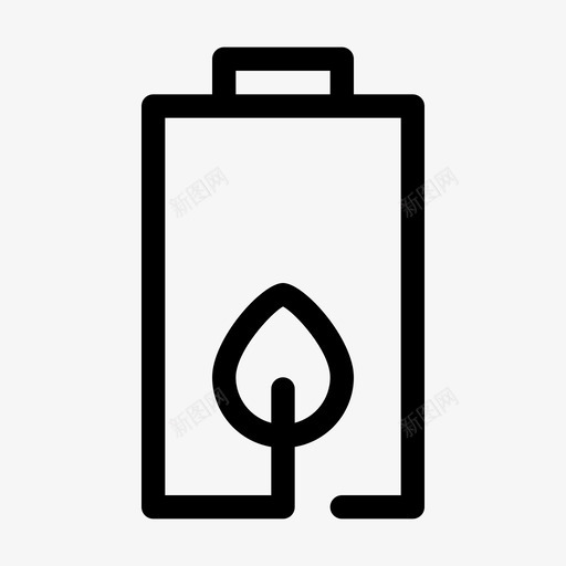 叶电池生态能源图标svg_新图网 https://ixintu.com 可再生能源 叶电池 生态 能源 自然生态线