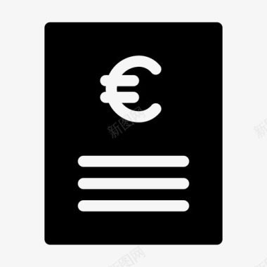 账单欧元发票图标图标
