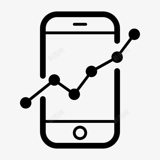 移动分析移动电话智能手机图标svg_新图网 https://ixintu.com 2000个简单的线图标 智能手机 移动分析 移动电话