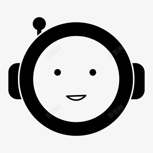 开心笑脸机器人表情符号图标svg_新图网 https://ixintu.com 开心笑脸 开心脸 机器人 表情符号
