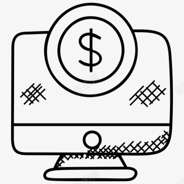 电子交易银行和金融网上购物图标图标