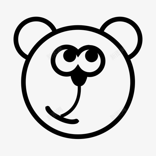 无辜的熊的表情的图标svg_新图网 https://ixintu.com 无关的 无意识的 无辜的 熊的 表情的