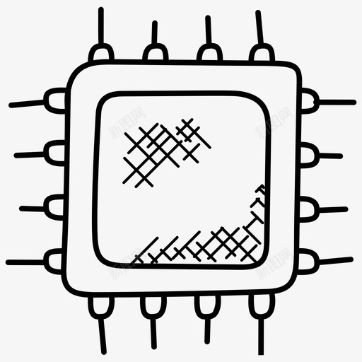微处理器电路板计算机处理器图标svg_新图网 https://ixintu.com 微处理器 微芯片 数据库和存储涂鸦图标 电子设备 电路板 计算机处理器