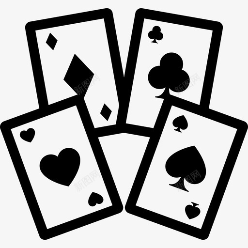 扑克A纸牌4图标svg_新图网 https://ixintu.com 4 扑克A 游戏 纸牌 线