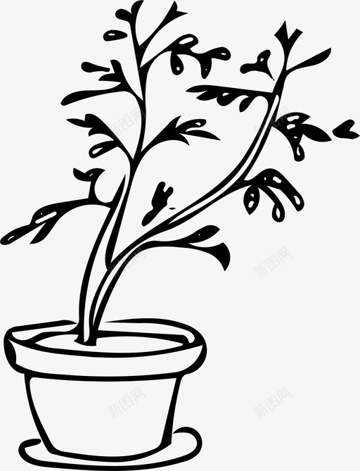 盆栽植物室内植物自然图标svg_新图网 https://ixintu.com 室内植物 盆栽植物 自然