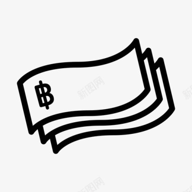 泰铢钞票现金图标图标