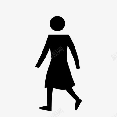 步行妇女十字路口行人图标图标