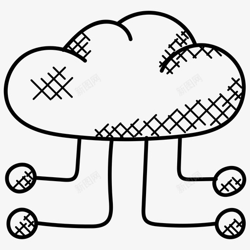 云网络云计算网络云服务器图标svg_新图网 https://ixintu.com 云服务器 云网络 云计算网络 网络托管涂鸦图标