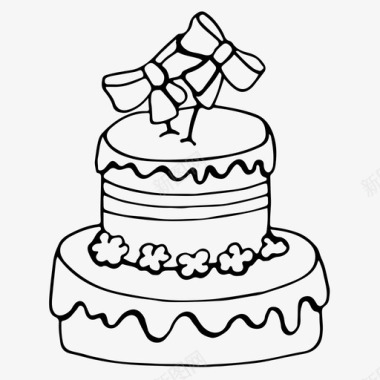 婚礼蛋糕庆典食物图标图标