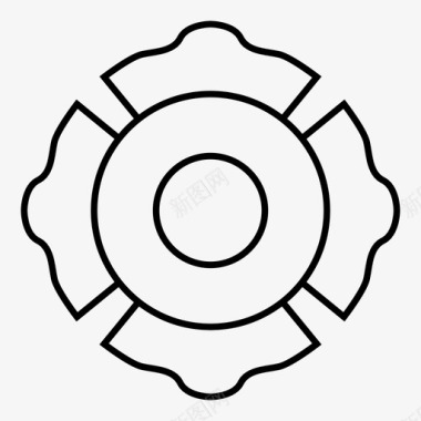 徽章紧急情况消防员图标图标