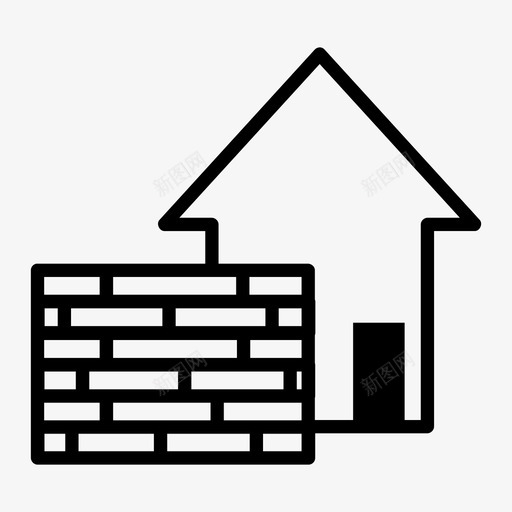 盖房子砖建筑图标svg_新图网 https://ixintu.com 墙 建筑 盖房子 砖