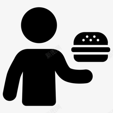 吃汉堡食物图标图标