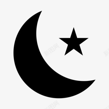 月亮斋戒伊斯兰教图标图标