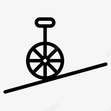 自行车马戏团自行车绳子图标图标