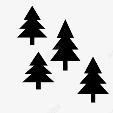 森林营地徒步旅行图标图标
