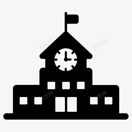 学校学院高中图标svg_新图网 https://ixintu.com 大学 大楼 学校 学院 高中