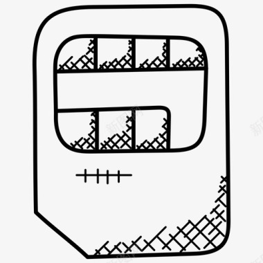 sim卡集成电路移动sim图标图标