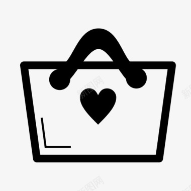 购物袋的爱市场图标图标