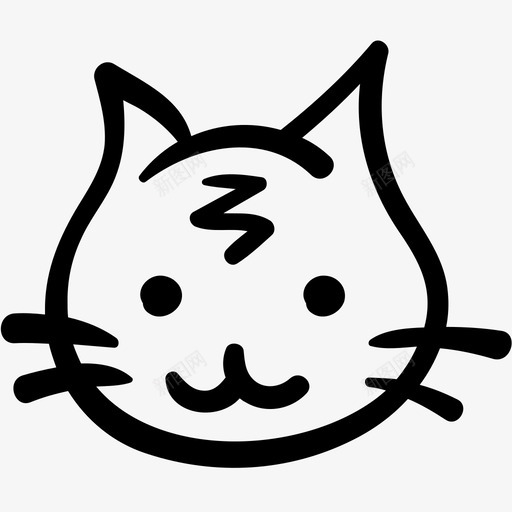 猫动物朋友图标svg_新图网 https://ixintu.com 动物 头像基本轮廓涂鸦 宠物 朋友 猫