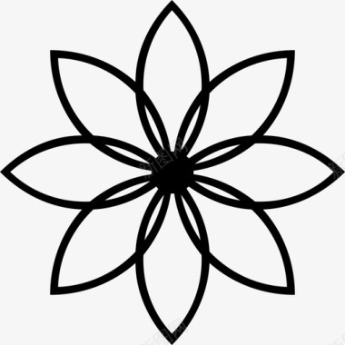 花莲花冥想图标图标