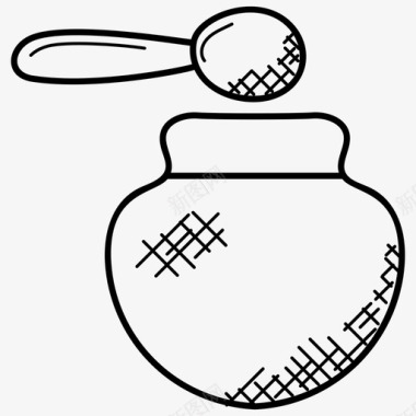 罐子配勺子罐子与勺子食物罐子图标图标