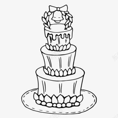 婚礼蛋糕庆典食物图标图标