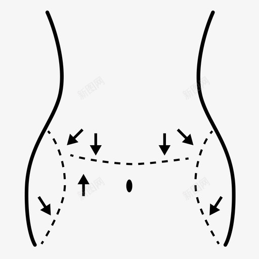 吸脂整形外科图标svg_新图网 https://ixintu.com 吸脂 外科 收腹 整形 腹部