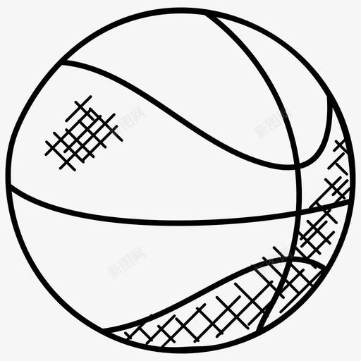 篮球美式足球户外游戏图标svg_新图网 https://ixintu.com 体育涂鸦图标 户外游戏 篮球 美式足球