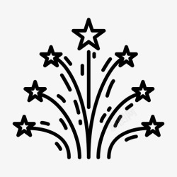7月4号烟火周年纪念庆典图标高清图片