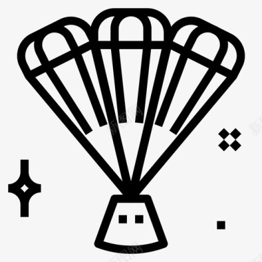 着陆降落伞火箭图标图标
