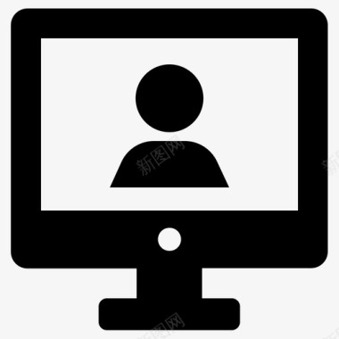 用户计算机演示电话会议图标图标