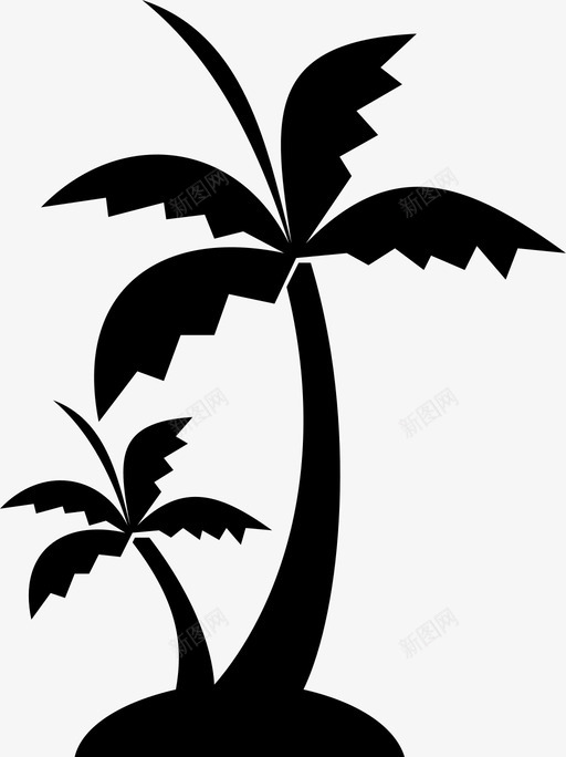 棕榈树椰子树植物图标svg_新图网 https://ixintu.com 棕榈树 植物 椰子树 茎