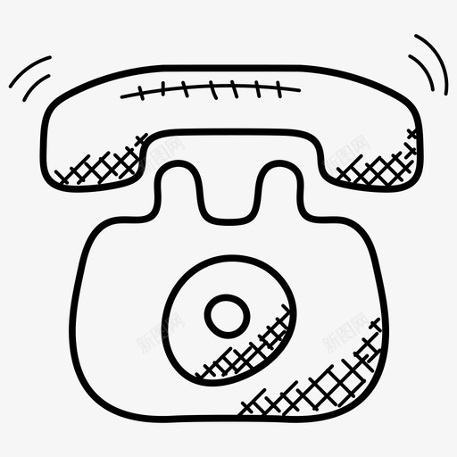 固定电话通话通讯图标svg_新图网 https://ixintu.com 固定电话 电话 通讯 通讯涂鸦图标 通话