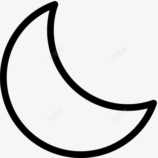 月亮清澈新月图标svg_新图网 https://ixintu.com 夜晚 天气稀薄 天空 新月 月亮 清澈