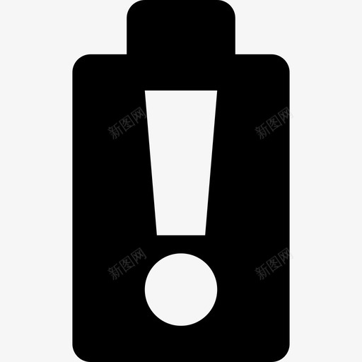 电池警告警报空图标svg_新图网 https://ixintu.com 微小的黑色 电池警告 空 能量 警报