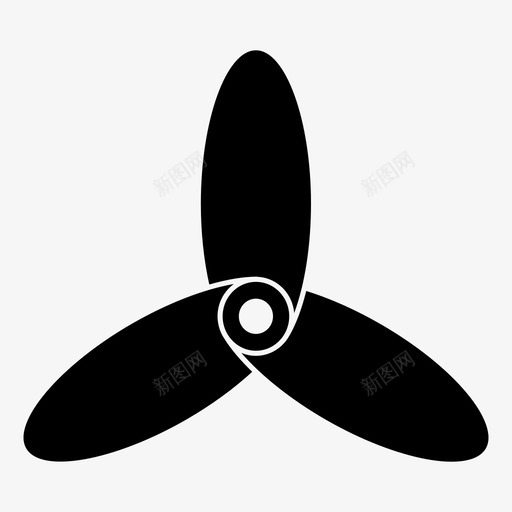 螺旋桨风扇转子图标svg_新图网 https://ixintu.com 涡轮机 螺旋桨 转子 风扇