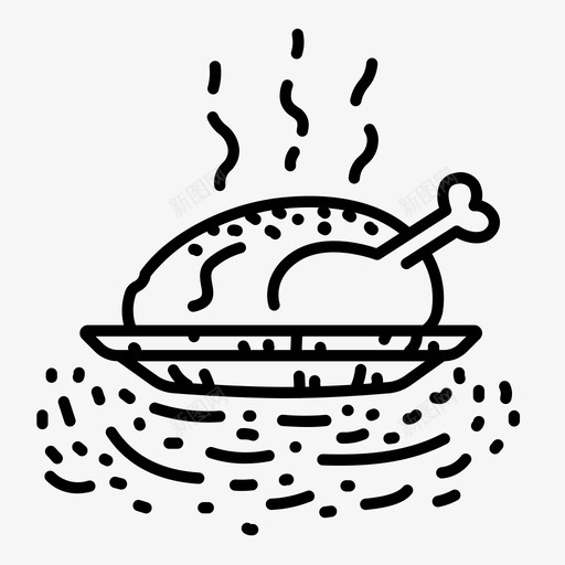 鸡肉烹饪美味图标svg_新图网 https://ixintu.com 烤鸡 烹饪 系列食品 美味 食物 餐厅 鸡肉