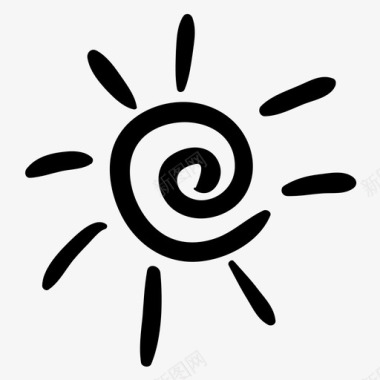 太阳手绘快乐图标图标