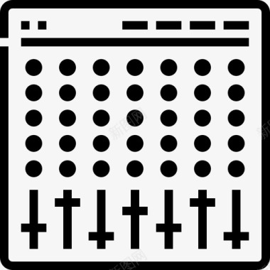 录音室混音器控制台控制器图标图标
