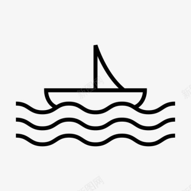 帆船游船度假图标图标