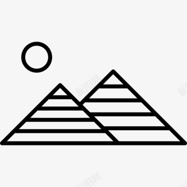 三角形纪念碑旅行图标图标