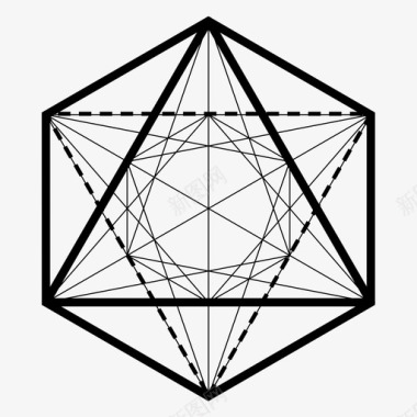 八面体空气神圣的几何学图标图标