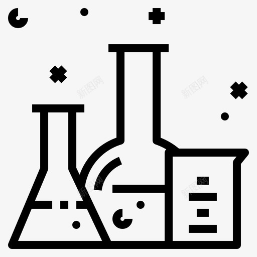 化学品烧杯佛罗伦萨烧瓶图标svg_新图网 https://ixintu.com 佛罗伦萨烧瓶 化学品 烧杯 科学 试管