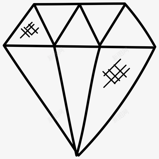 高级明亮钻石图标svg_新图网 https://ixintu.com 办公室涂鸦图标 品质 明亮 珍贵 钻石 高级