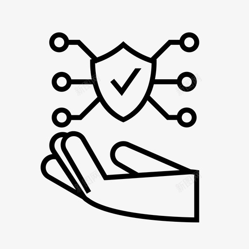 holdshield数字hand图标svg_新图网 https://ixintu.com hand holdshield ico 保险箱 加密货币 数字 比特币 矿业 网络