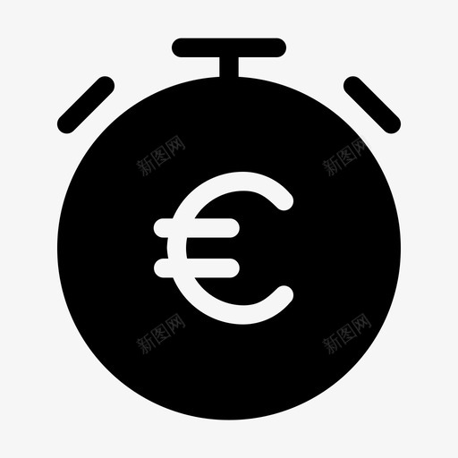 货币时间时钟欧元图标svg_新图网 https://ixintu.com 投资 时钟 欧元 货币时间 银行业稳健